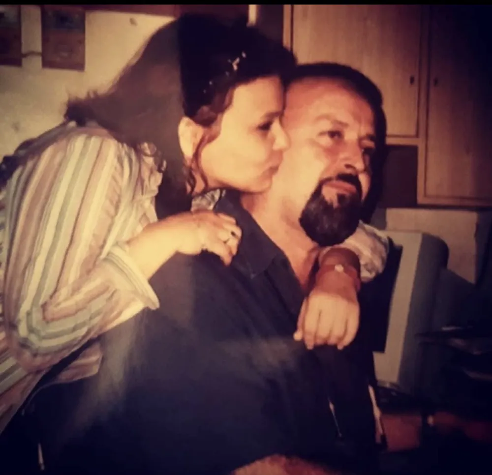Tijana hugging her father Zoran