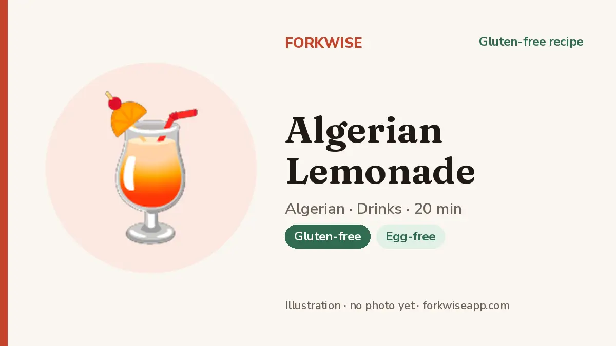 Algerian Lemonade – Forkwise recipe card (illustration, no photo yet)