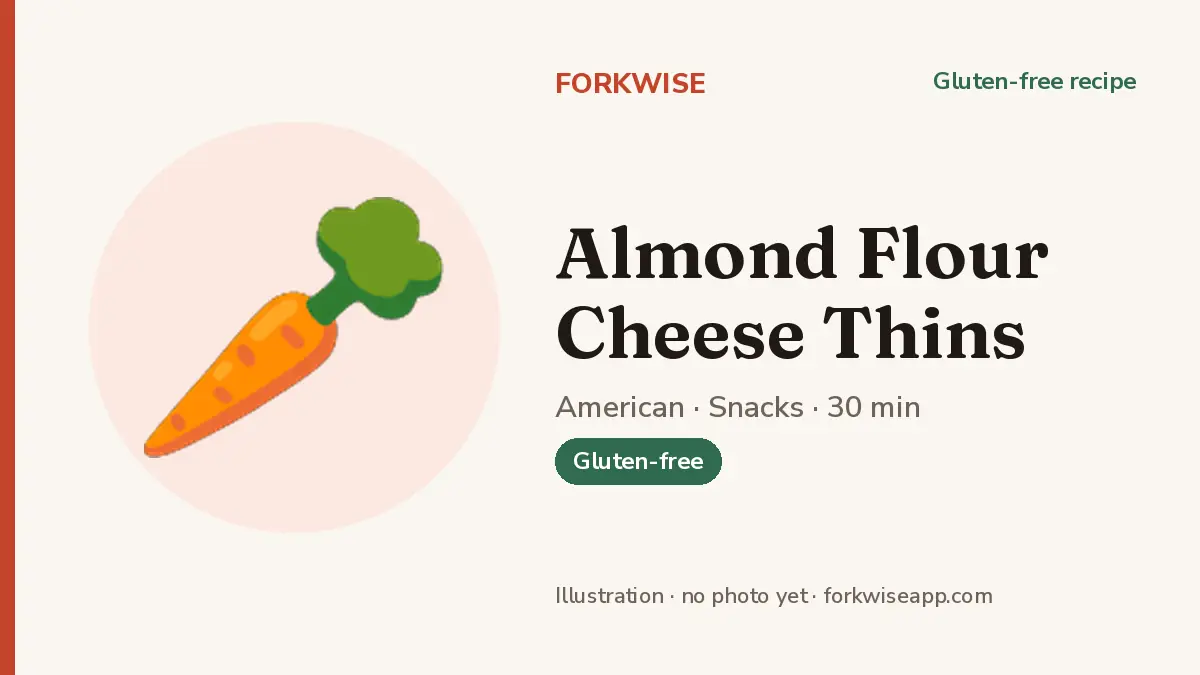 Almond Flour Cheese Thins – Forkwise recipe card (illustration, no photo yet)