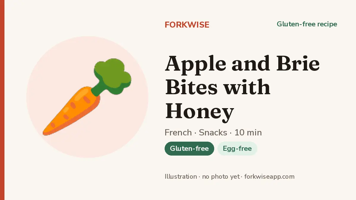 Apple and Brie Bites with Honey – Forkwise recipe card (illustration, no photo yet)