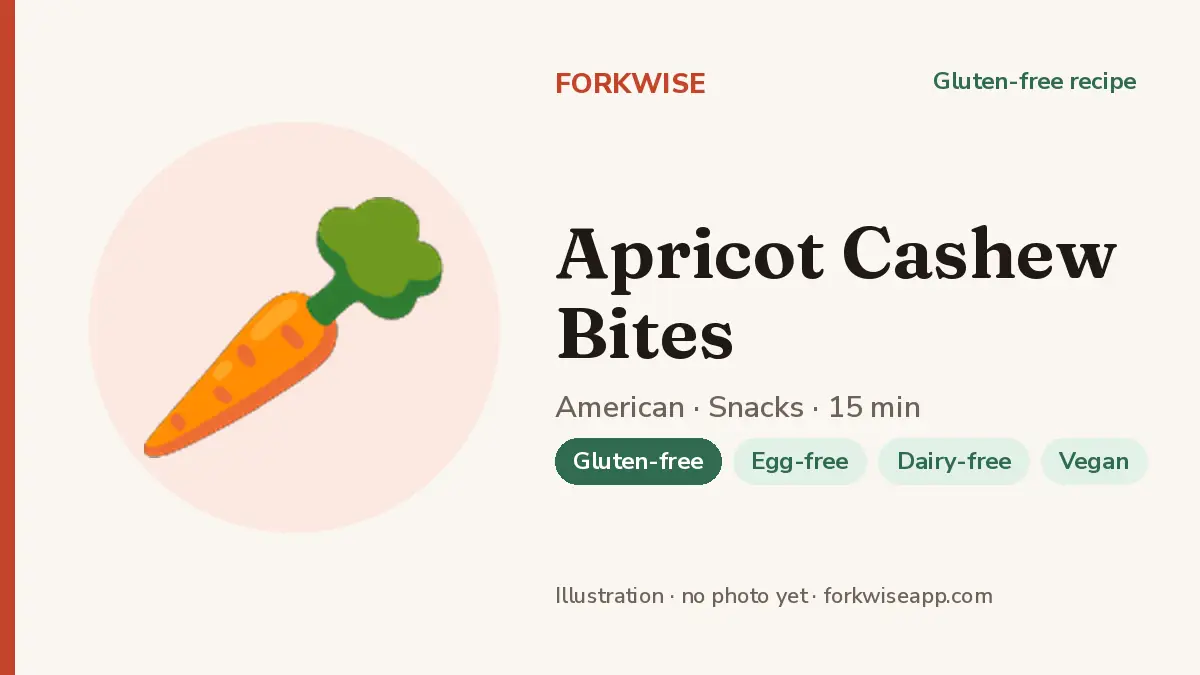 Apricot Cashew Bites – Forkwise recipe card (illustration, no photo yet)