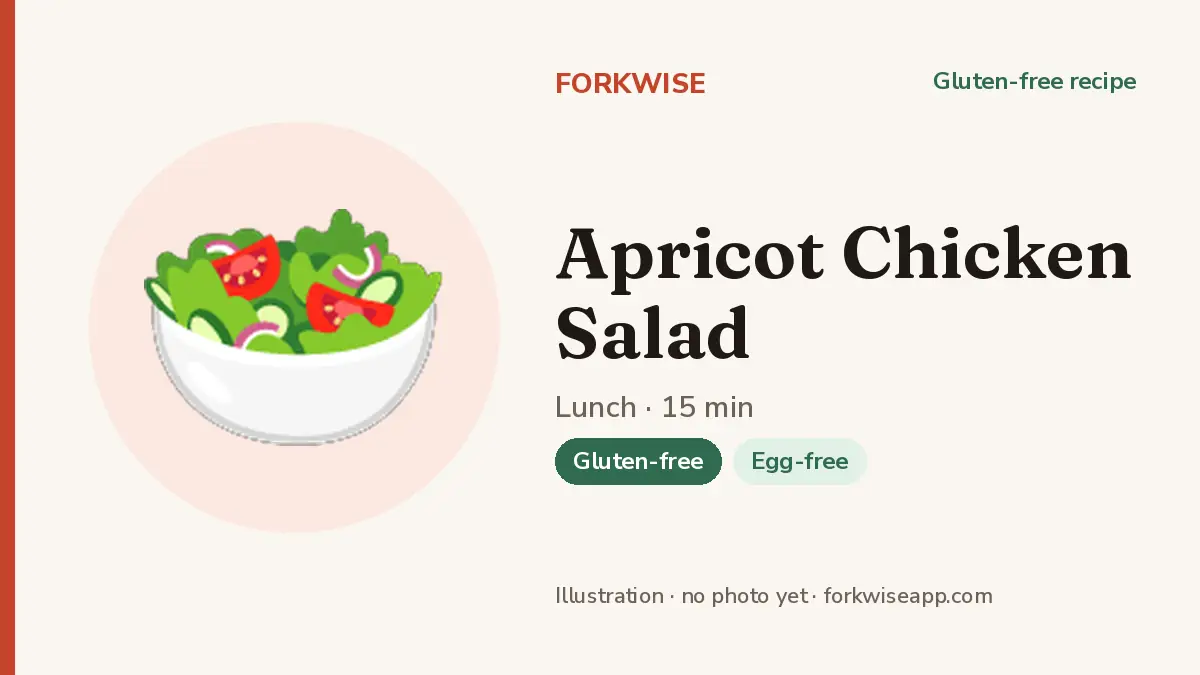Apricot Chicken Salad – Forkwise recipe card (illustration, no photo yet)