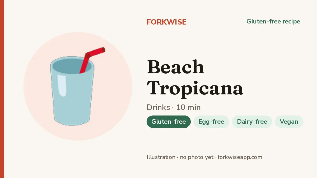 Beach Tropicana – Forkwise recipe card (illustration, no photo yet)