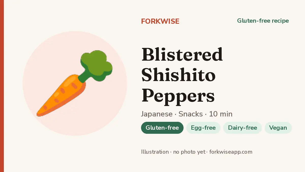 Blistered Shishito Peppers – Forkwise recipe card (illustration, no photo yet)