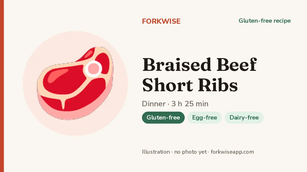 Braised Beef Short Ribs – Forkwise recipe card (illustration, no photo yet)