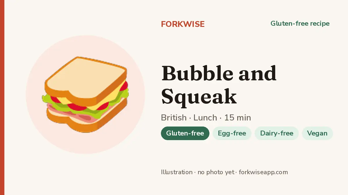 Bubble and Squeak – Forkwise recipe card (illustration, no photo yet)