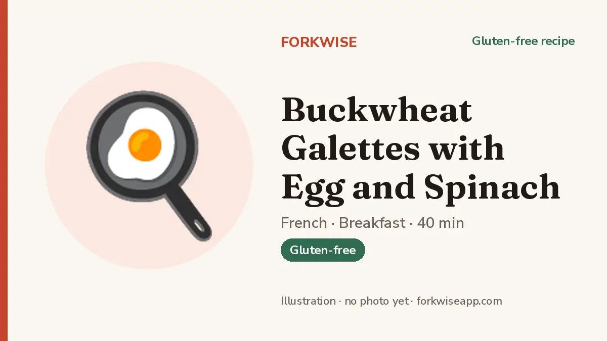 Buckwheat Galettes with Egg and Spinach – Forkwise recipe card (illustration, no photo yet)