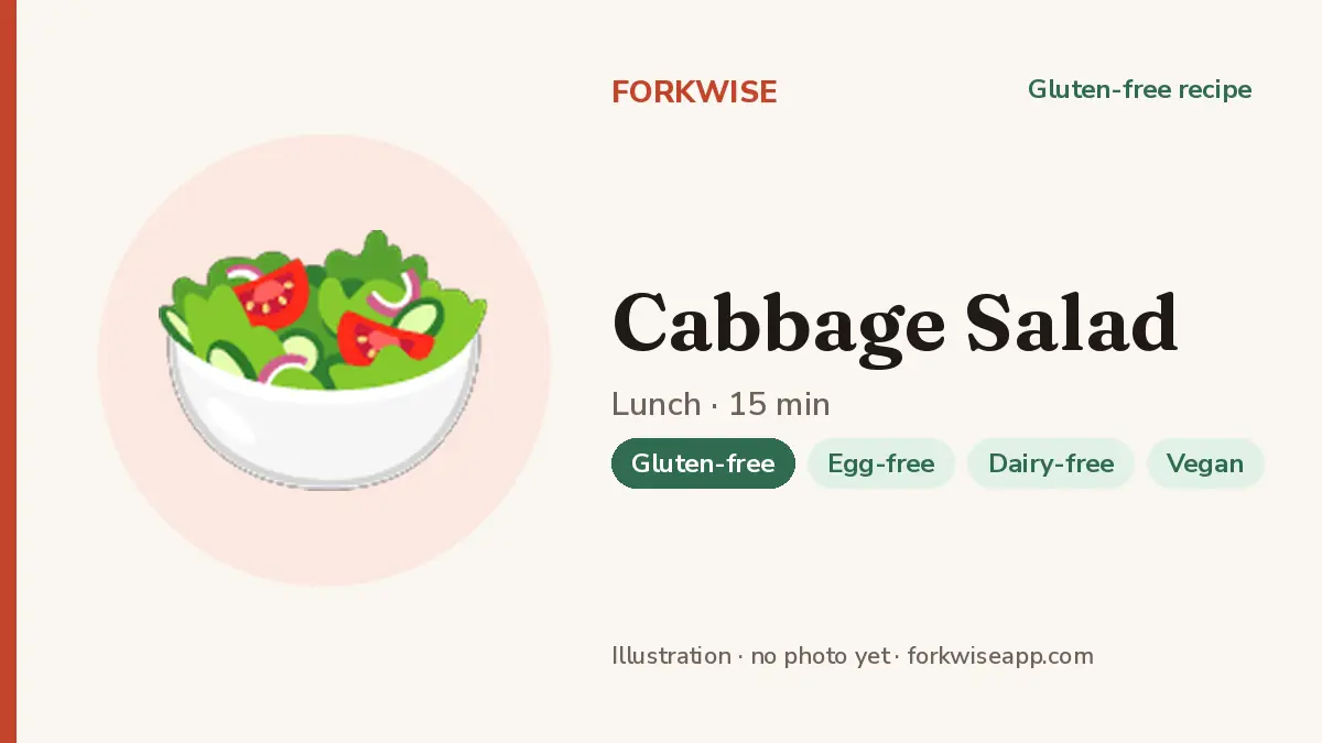 Cabbage Salad – Forkwise recipe card (illustration, no photo yet)