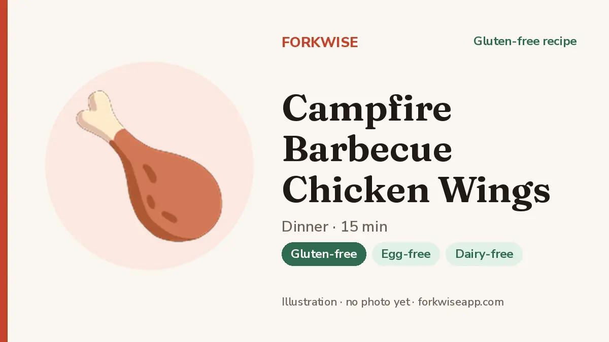 Campfire Barbecue Chicken Wings – Forkwise recipe card (illustration, no photo yet)
