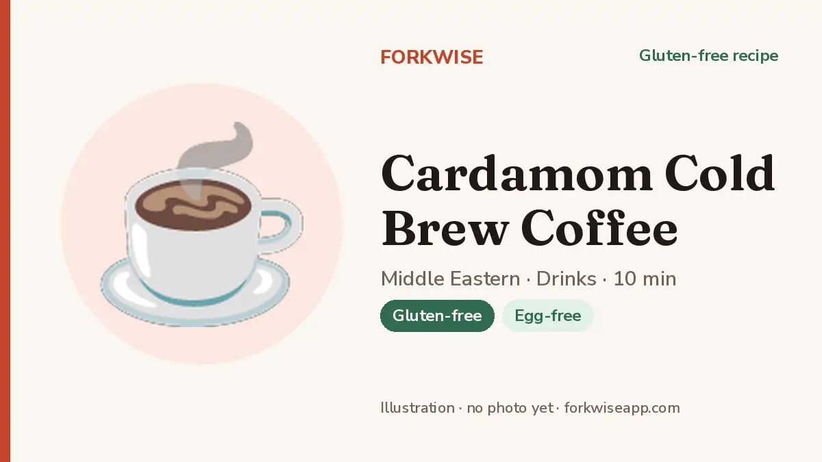 Cardamom Cold Brew Coffee – Forkwise recipe card (illustration, no photo yet)
