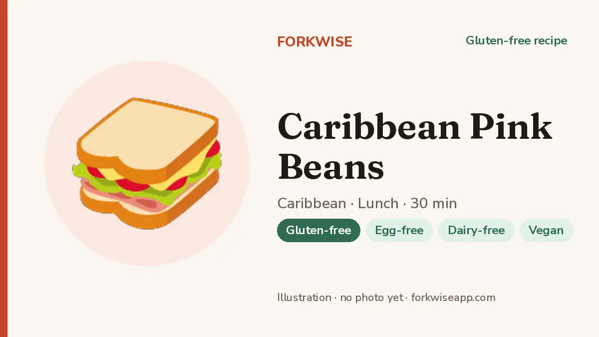 Caribbean Pink Beans – Forkwise recipe card (illustration, no photo yet)