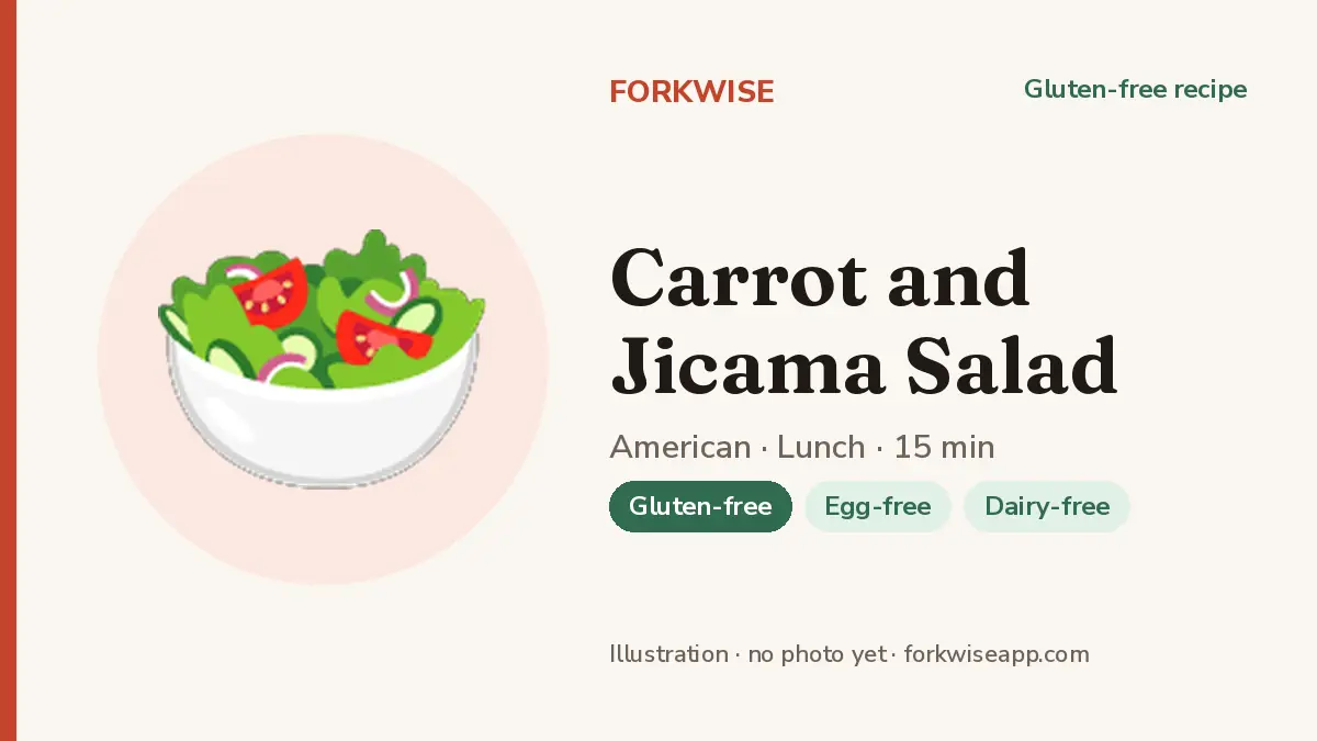 Carrot and Jicama Salad – Forkwise recipe card (illustration, no photo yet)