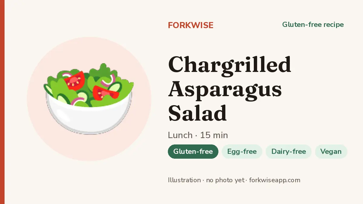 Chargrilled Asparagus Salad – Forkwise recipe card (illustration, no photo yet)