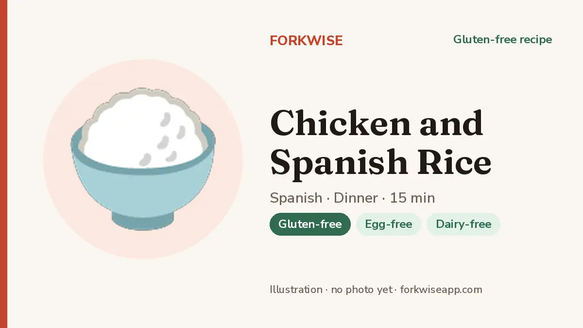 Chicken and Spanish Rice – Forkwise recipe card (illustration, no photo yet)