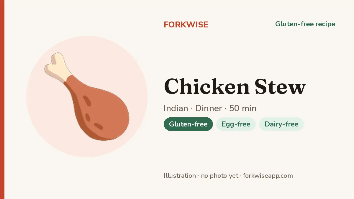 Chicken Stew – Forkwise recipe card (illustration, no photo yet)