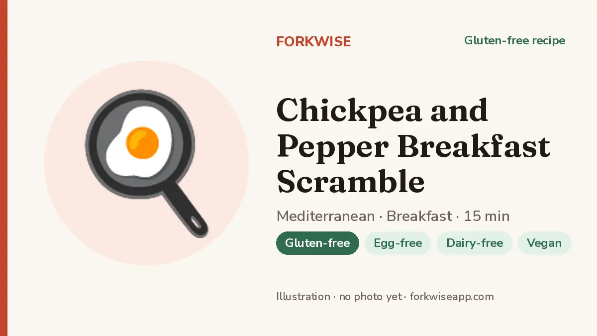 Chickpea and Pepper Breakfast Scramble – Forkwise recipe card (illustration, no photo yet)