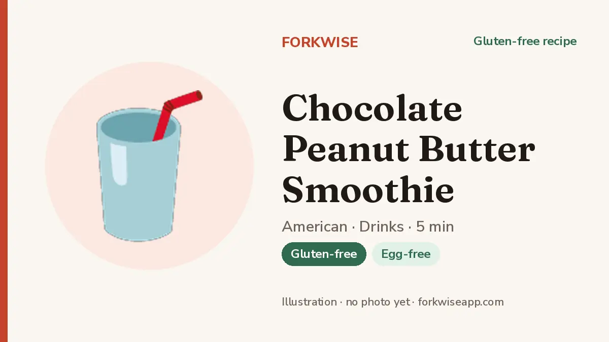 Chocolate Peanut Butter Smoothie – Forkwise recipe card (illustration, no photo yet)