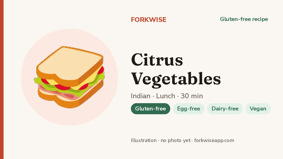 Citrus Vegetables – Forkwise recipe card (illustration, no photo yet)
