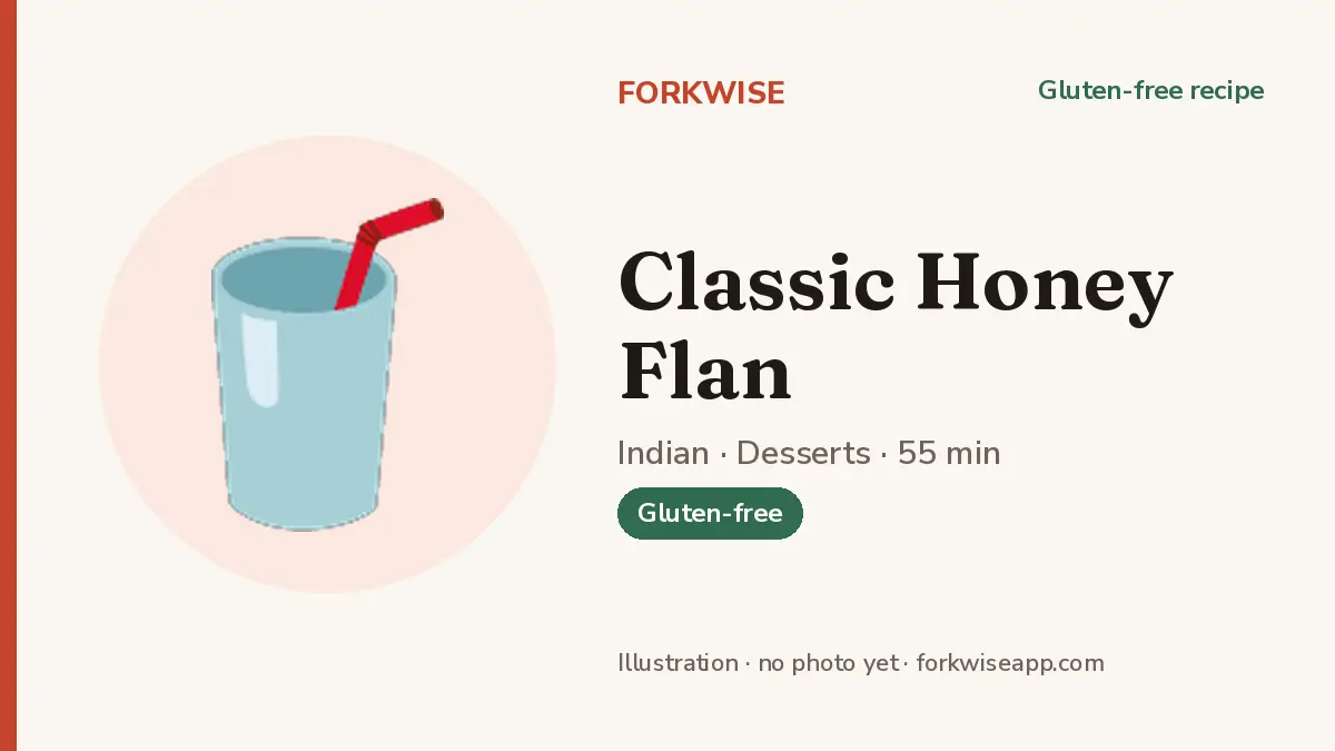 Classic Honey Flan – Forkwise recipe card (illustration, no photo yet)