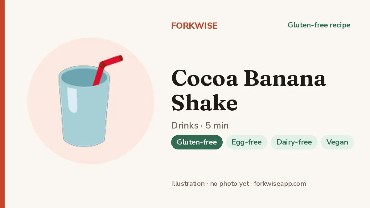 Cocoa Banana Shake – Forkwise recipe card (illustration, no photo yet)