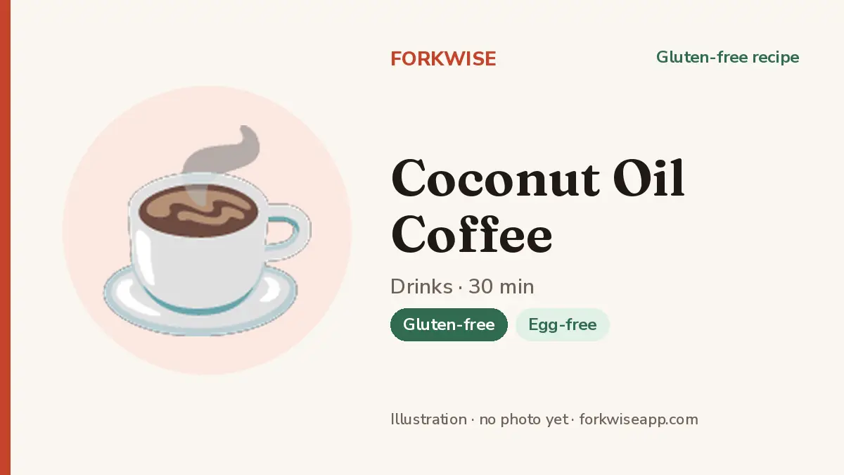 Coconut Oil Coffee – Forkwise recipe card (illustration, no photo yet)