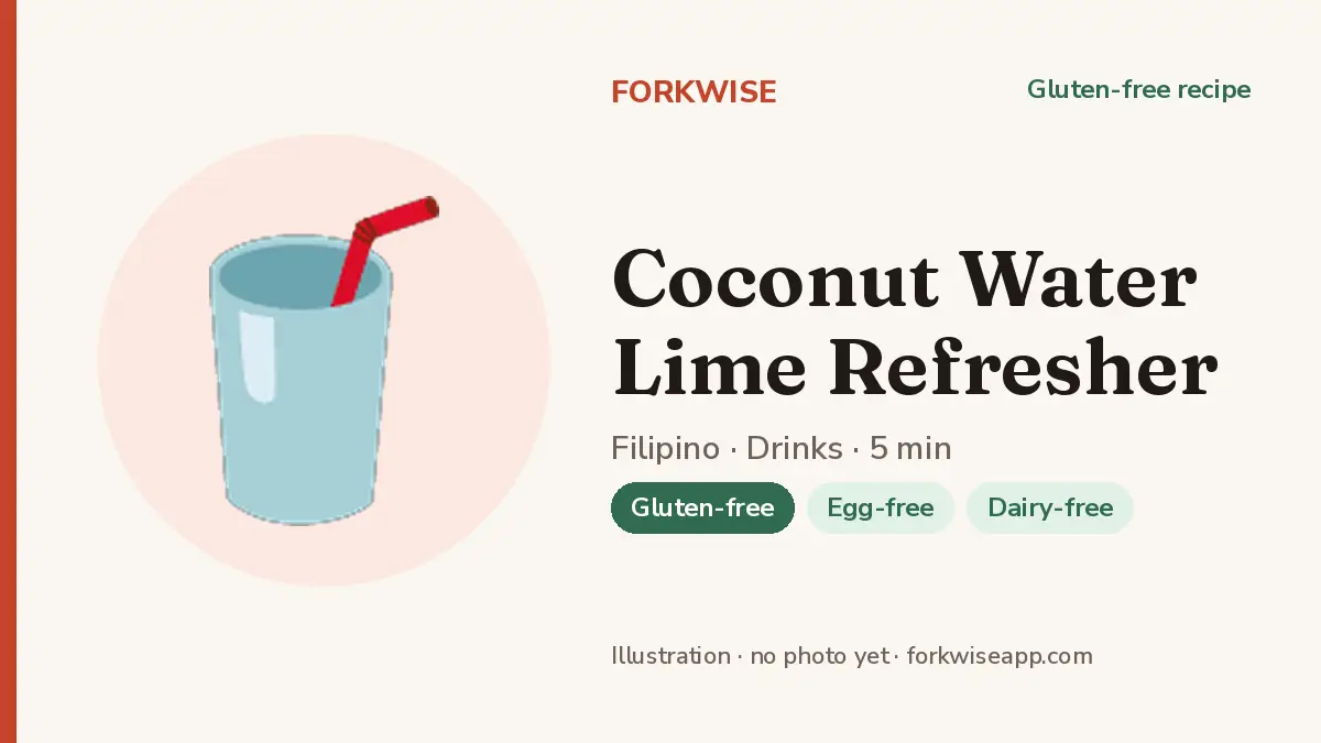 Coconut Water Lime Refresher – Forkwise recipe card (illustration, no photo yet)