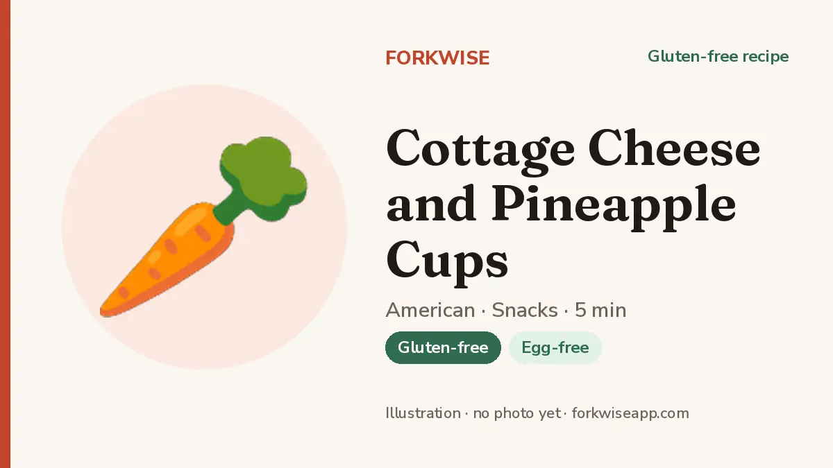 Cottage Cheese and Pineapple Cups – Forkwise recipe card (illustration, no photo yet)