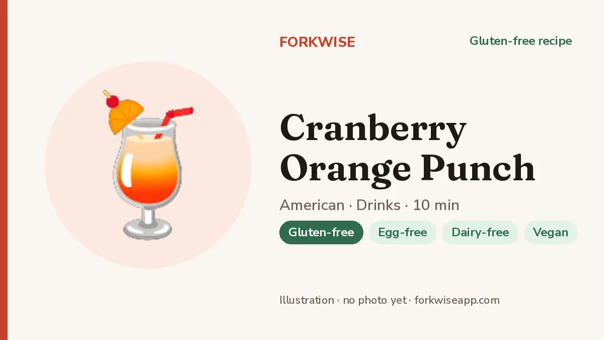 Cranberry Orange Punch – Forkwise recipe card (illustration, no photo yet)