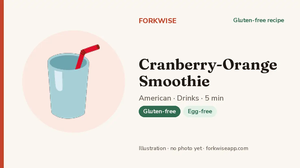 Cranberry-Orange Smoothie – Forkwise recipe card (illustration, no photo yet)