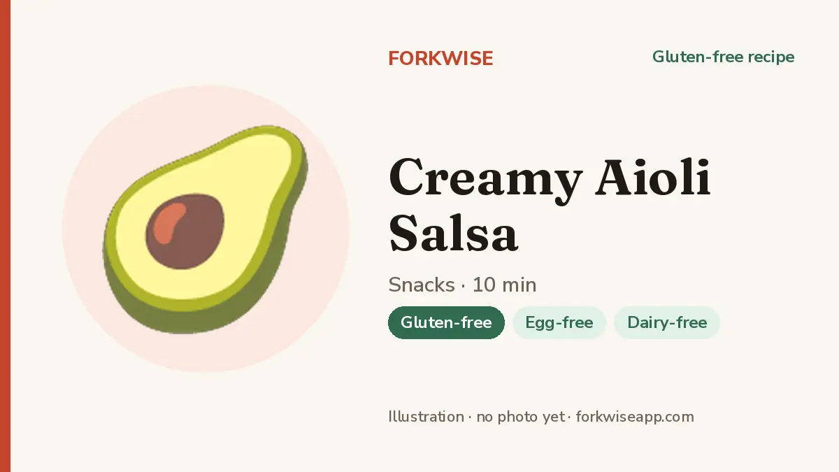 Creamy Aioli Salsa – Forkwise recipe card (illustration, no photo yet)