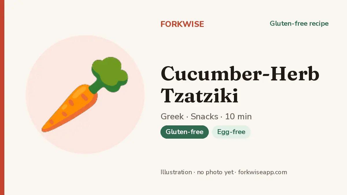 Cucumber-Herb Tzatziki – Forkwise recipe card (illustration, no photo yet)