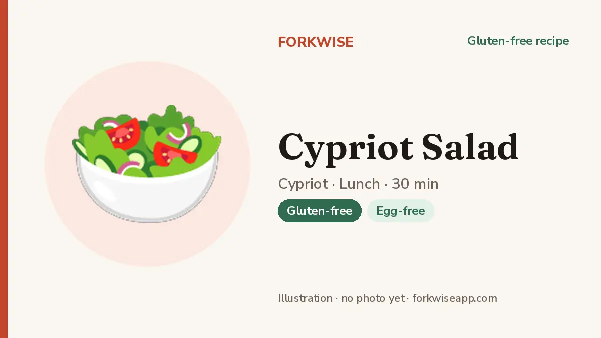 Cypriot Salad – Forkwise recipe card (illustration, no photo yet)