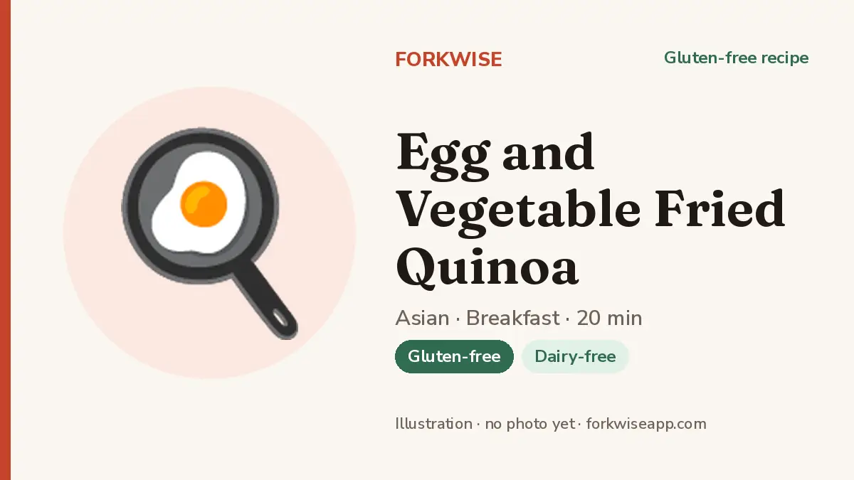 Egg and Vegetable Fried Quinoa – Forkwise recipe card (illustration, no photo yet)
