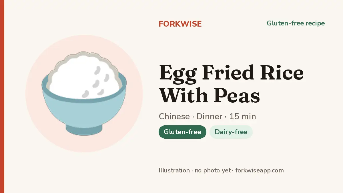 Egg Fried Rice With Peas – Forkwise recipe card (illustration, no photo yet)