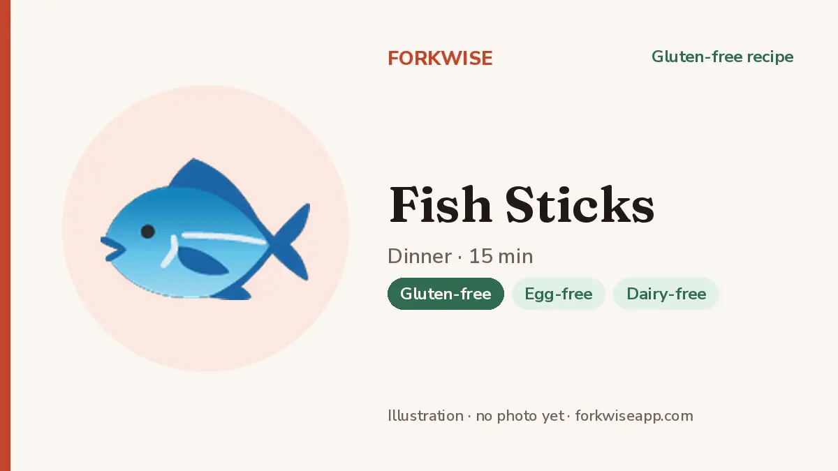 Fish Sticks – Forkwise recipe card (illustration, no photo yet)