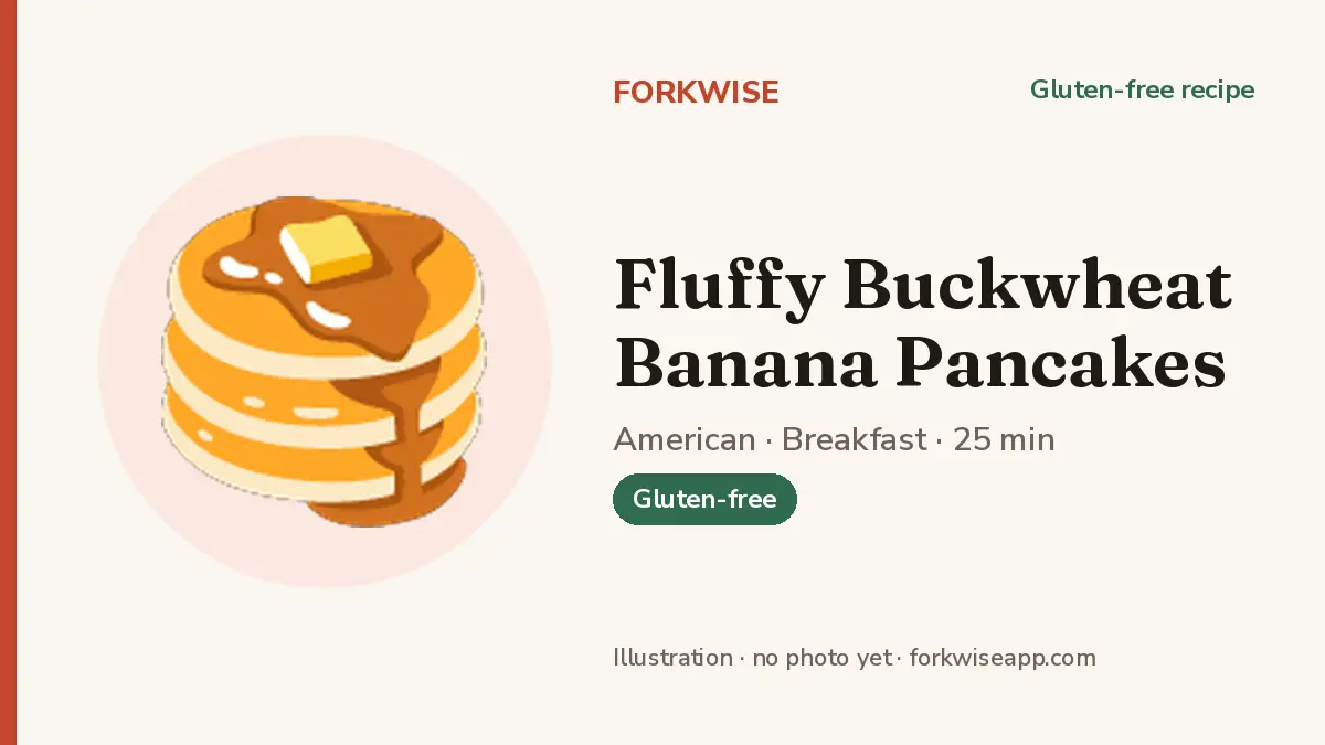 Fluffy Buckwheat Banana Pancakes – Forkwise recipe card (illustration, no photo yet)
