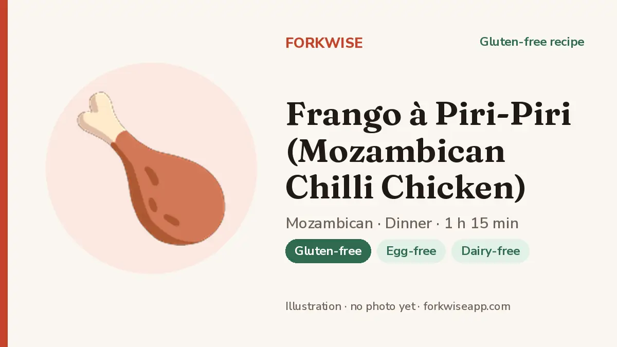 Frango à Piri-Piri (Mozambican Chilli Chicken) – Forkwise recipe card (illustration, no photo yet)