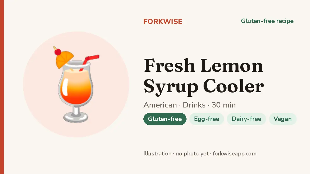 Fresh Lemon Syrup Cooler – Forkwise recipe card (illustration, no photo yet)
