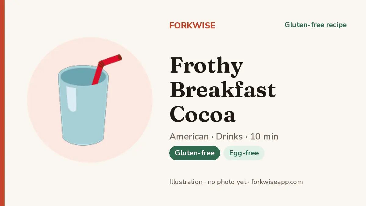 Frothy Breakfast Cocoa – Forkwise recipe card (illustration, no photo yet)