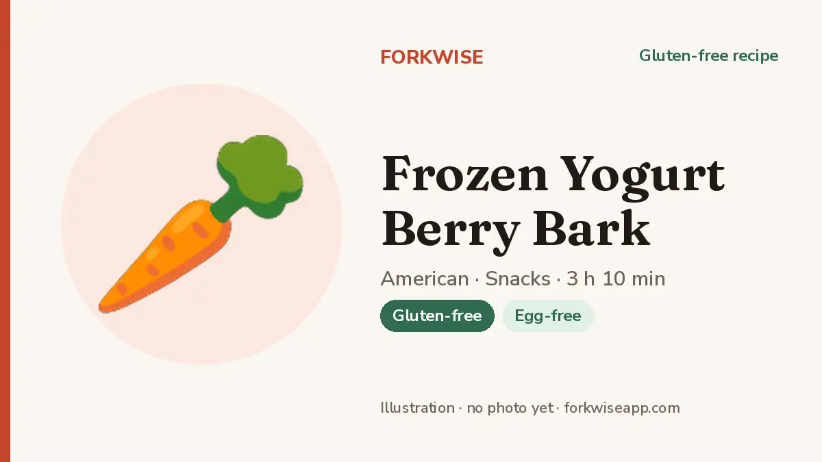 Frozen Yogurt Berry Bark – Forkwise recipe card (illustration, no photo yet)