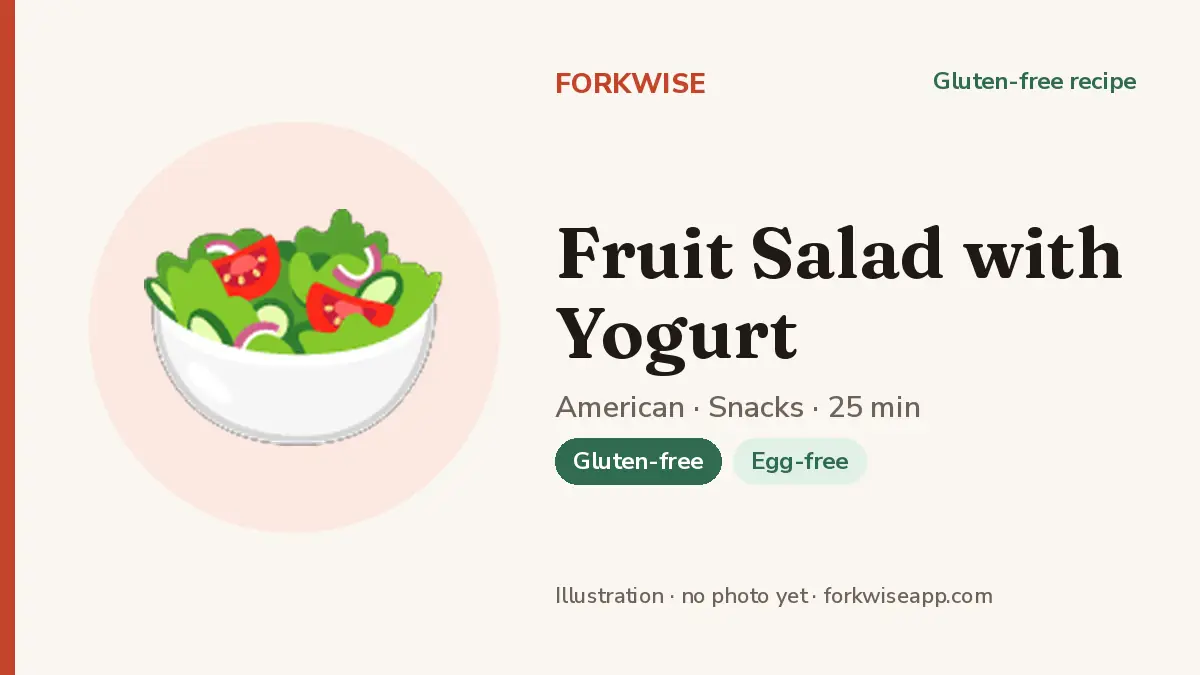 Fruit Salad with Yogurt – Forkwise recipe card (illustration, no photo yet)