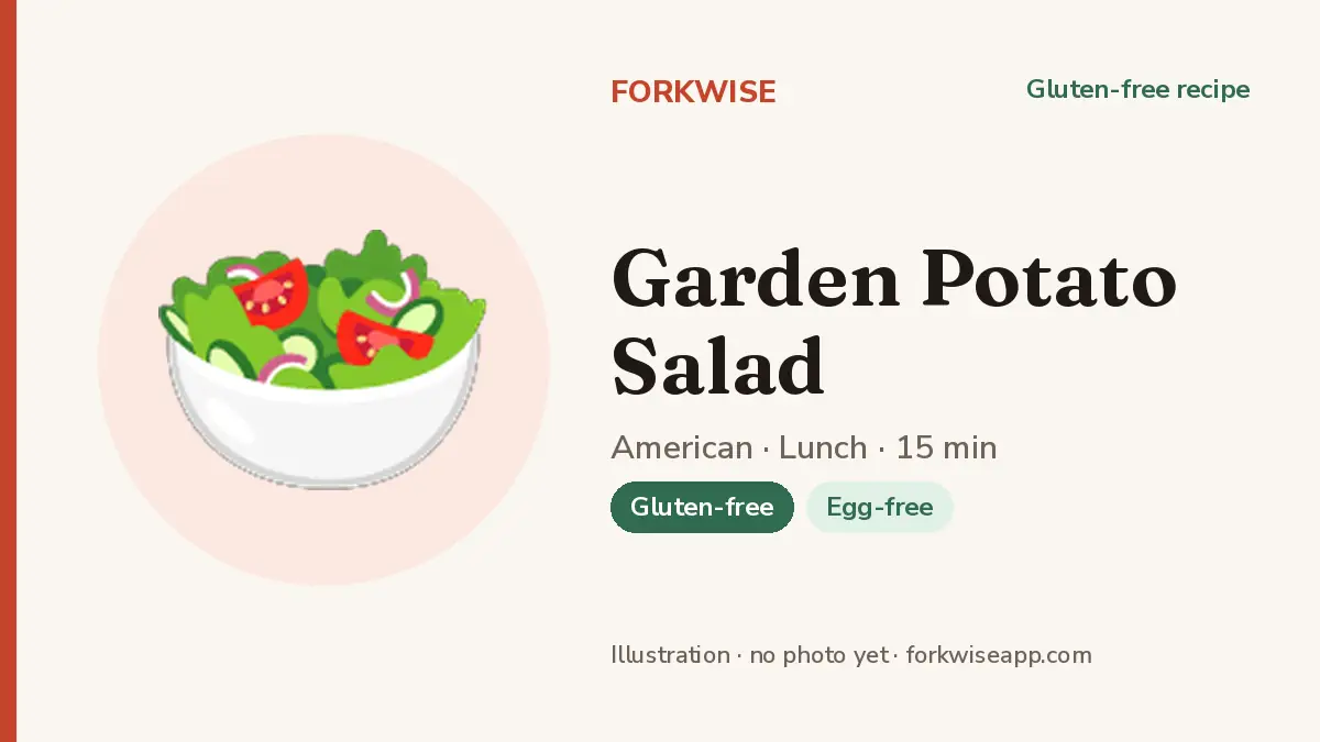 Garden Potato Salad – Forkwise recipe card (illustration, no photo yet)