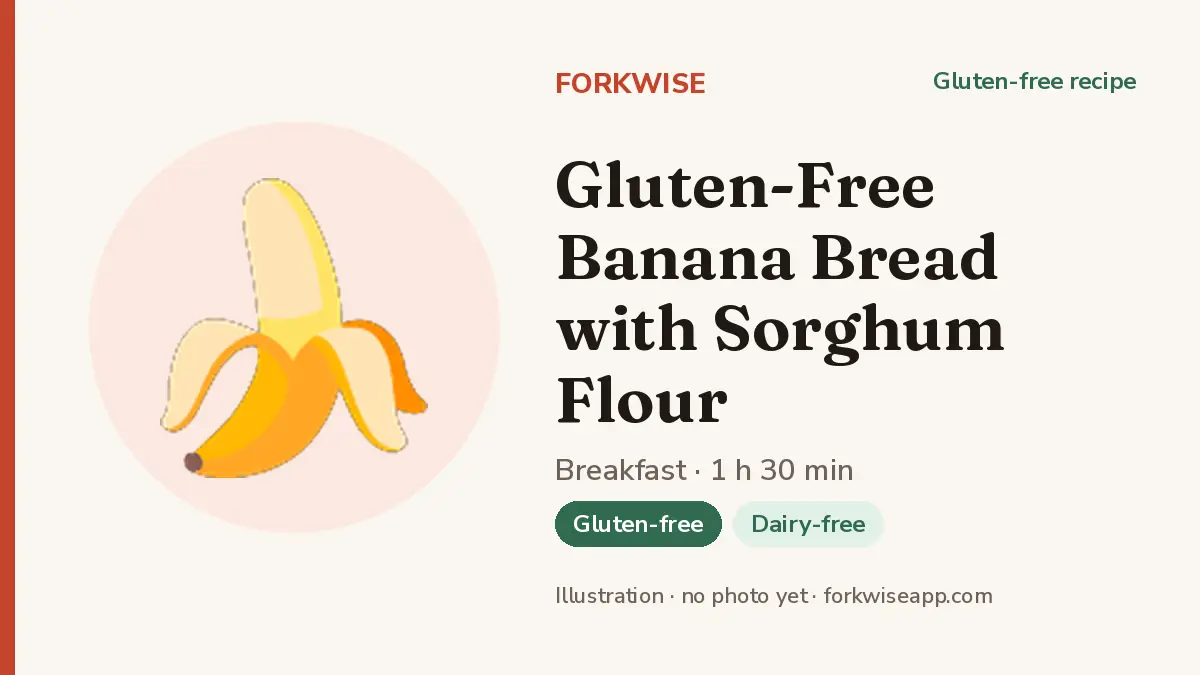 Gluten-Free Banana Bread with Sorghum Flour – Forkwise recipe card (illustration, no photo yet)