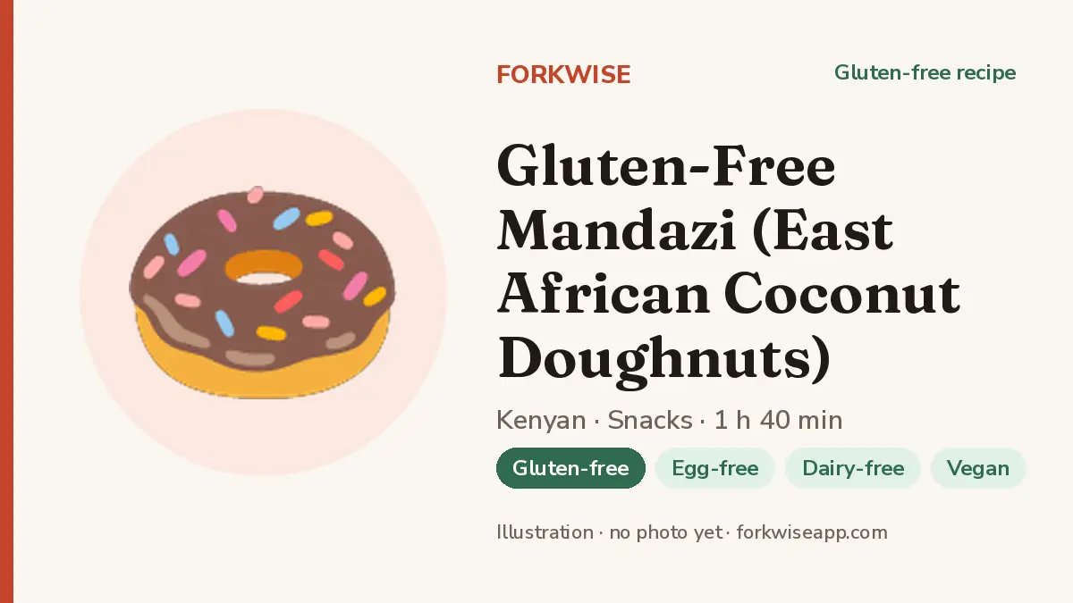 Gluten-Free Mandazi (East African Coconut Doughnuts) – Forkwise recipe card (illustration, no photo yet)