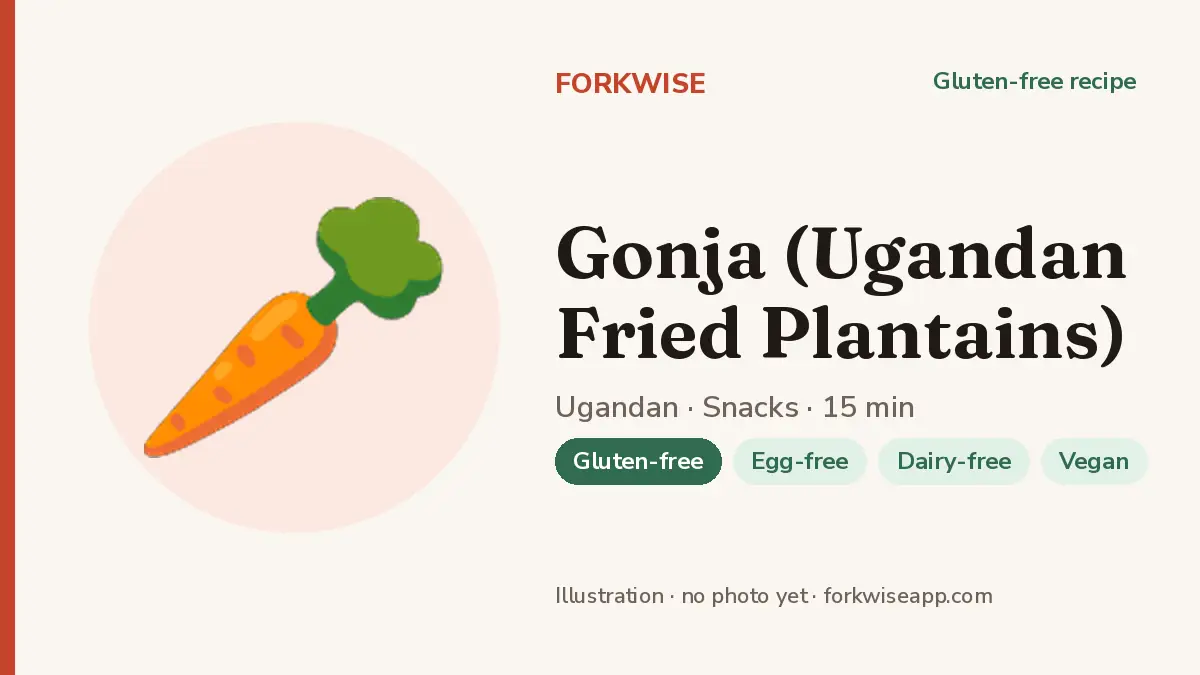 Gonja (Ugandan Fried Plantains) – Forkwise recipe card (illustration, no photo yet)
