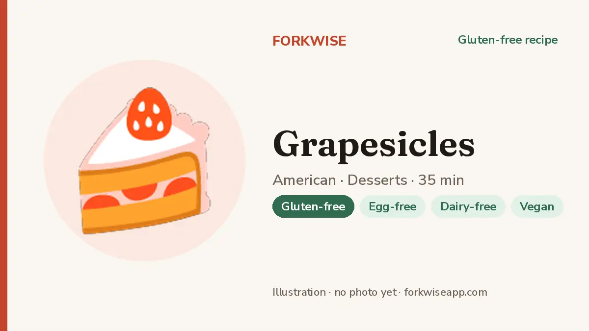 Grapesicles – Forkwise recipe card (illustration, no photo yet)
