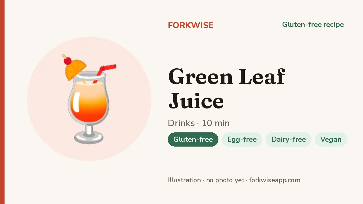 Green Leaf Juice – Forkwise recipe card (illustration, no photo yet)