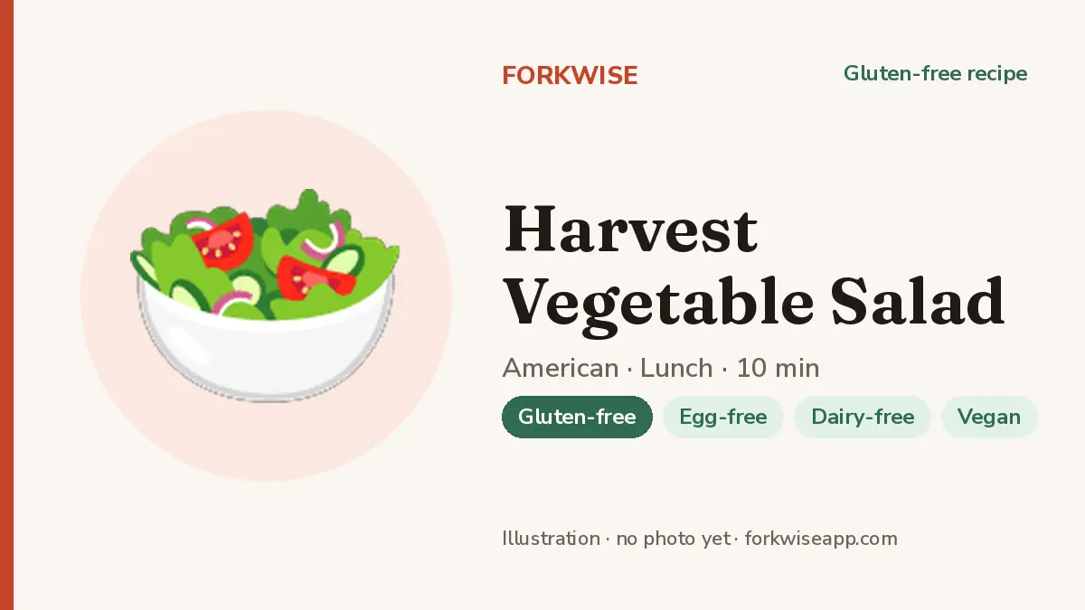 Harvest Vegetable Salad – Forkwise recipe card (illustration, no photo yet)