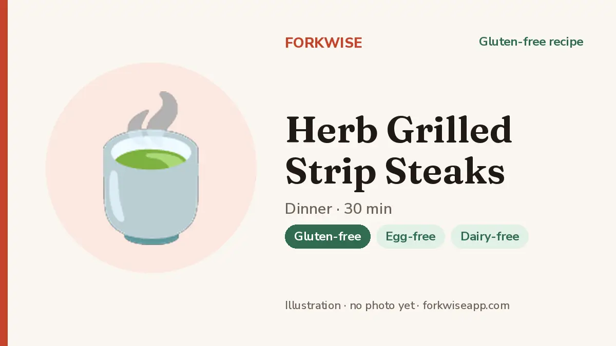 Herb Grilled Strip Steaks – Forkwise recipe card (illustration, no photo yet)