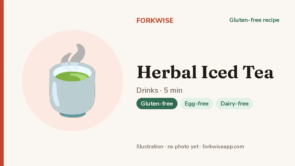 Herbal Iced Tea – Forkwise recipe card (illustration, no photo yet)